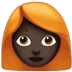 👩🏿‍🦰 woman: dark skin tone, red hair display on Apple